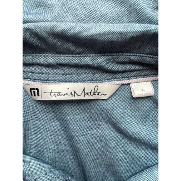 Travis Mathew Solid Performance Golf Polo Shirt Men’s Size XL Ocean Blue Color - Picture 4 of 7